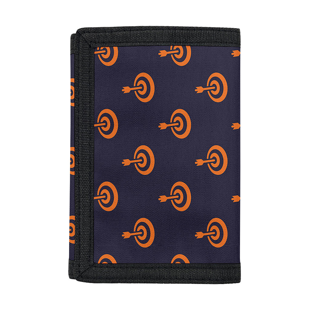 Orange Bullseye Target Pattern Print Trifold Wallet