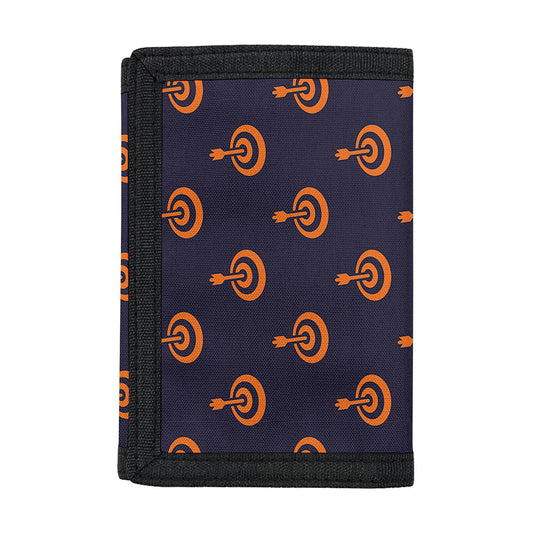 Orange Bullseye Target Pattern Print Trifold Wallet