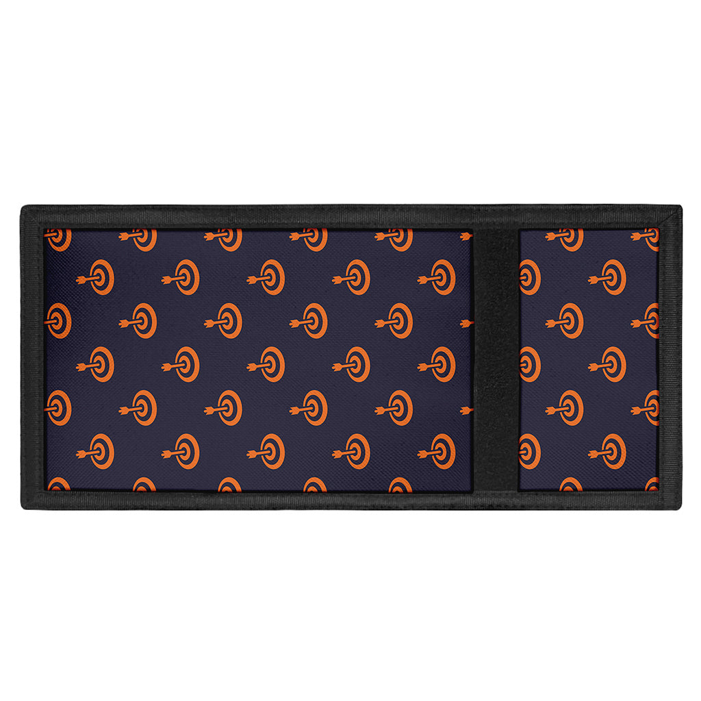 Orange Bullseye Target Pattern Print Trifold Wallet