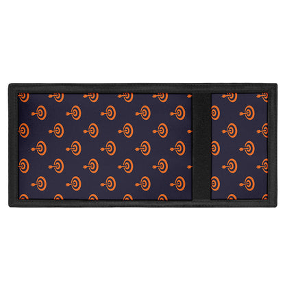 Orange Bullseye Target Pattern Print Trifold Wallet