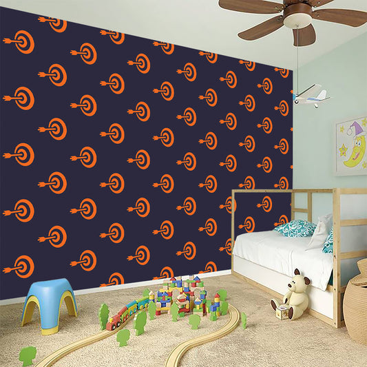 Orange Bullseye Target Pattern Print Wall Sticker