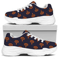 Orange Bullseye Target Pattern Print White Chunky Shoes