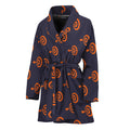 Orange Bullseye Target Pattern Print Women's Bathrobe