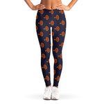 Orange Bullseye Target Pattern Print Women's Leggings