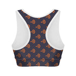Orange Bullseye Target Pattern Print Women's Sports Bra