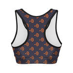 Orange Bullseye Target Pattern Print Women's Sports Bra