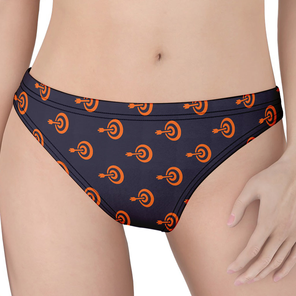 Orange Bullseye Target Pattern Print Women's Thong