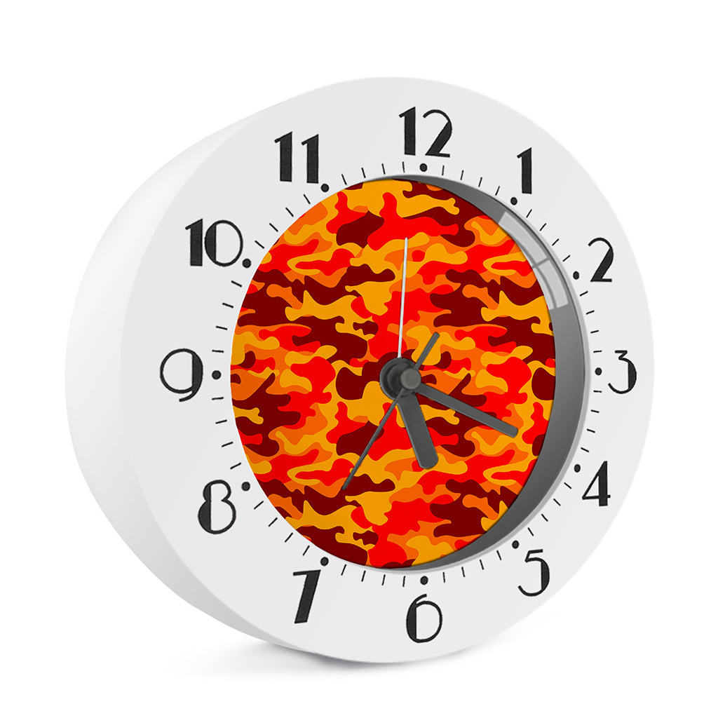 Orange Camouflage Print Alarm Clock