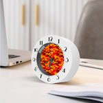 Orange Camouflage Print Alarm Clock