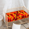 Orange Camouflage Print Baby Crib Sheet