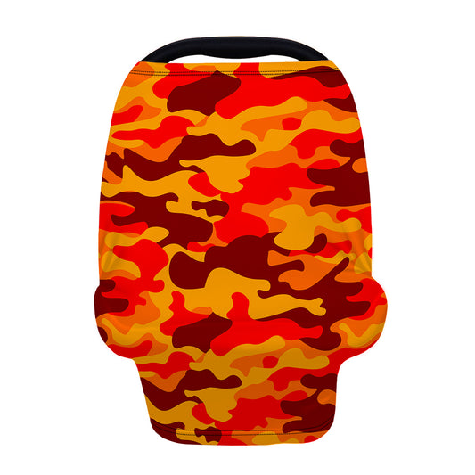 Orange Camouflage Print Baby Seat Cover