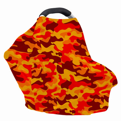 Orange Camouflage Print Baby Seat Cover