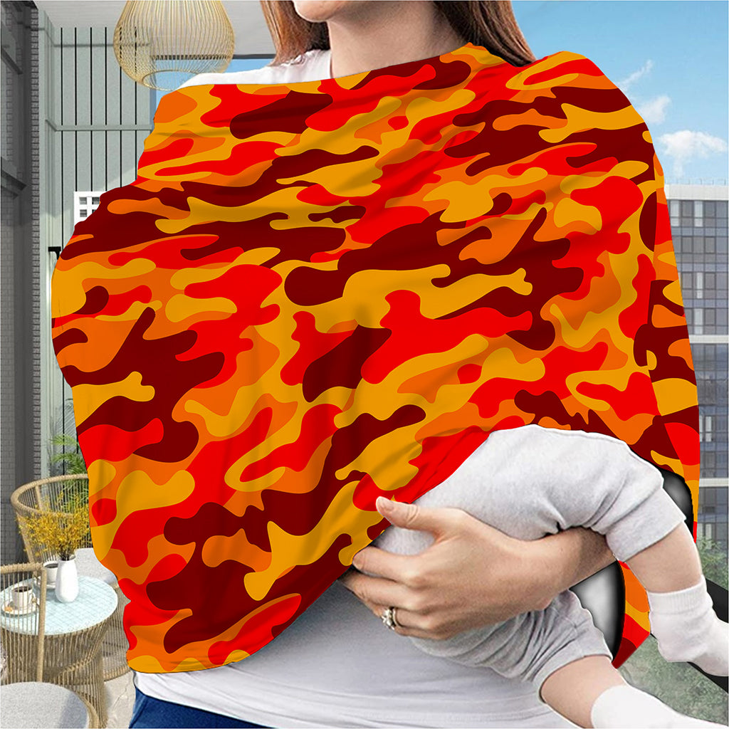 Orange Camouflage Print Baby Seat Cover