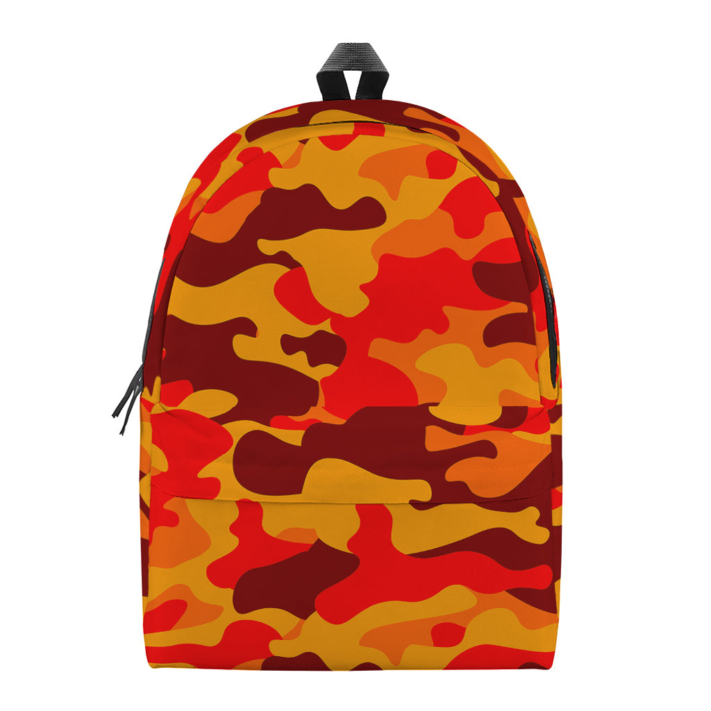 Orange Camouflage Print Backpack