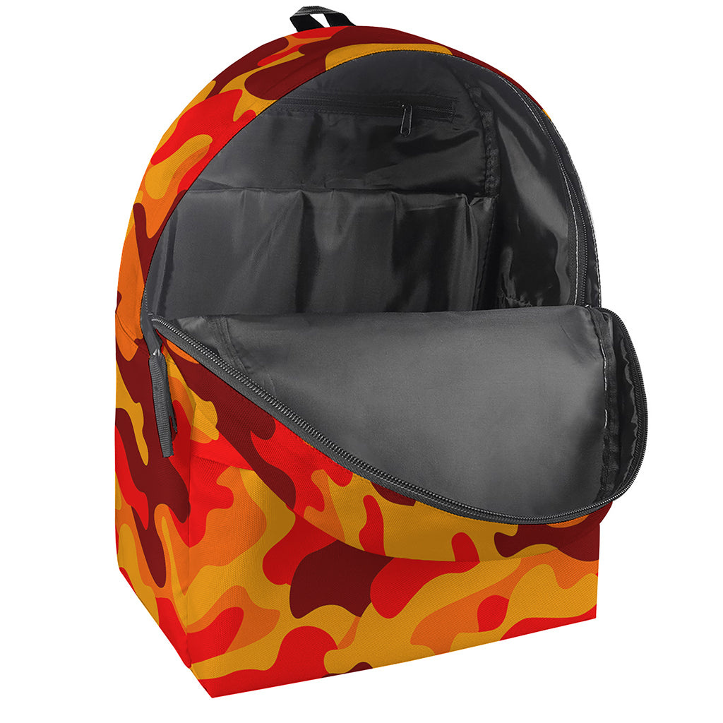 Orange Camouflage Print Backpack