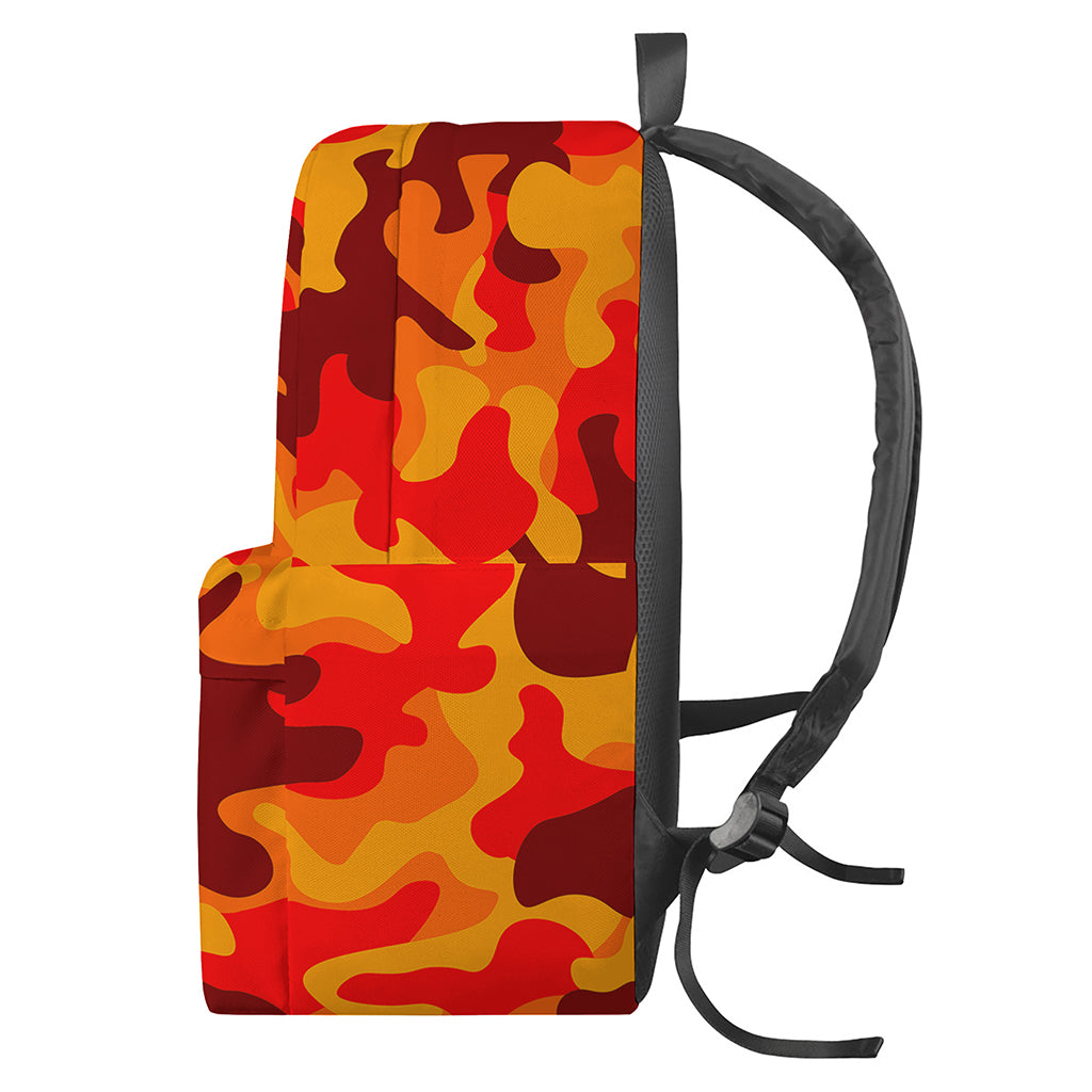 Orange Camouflage Print Backpack