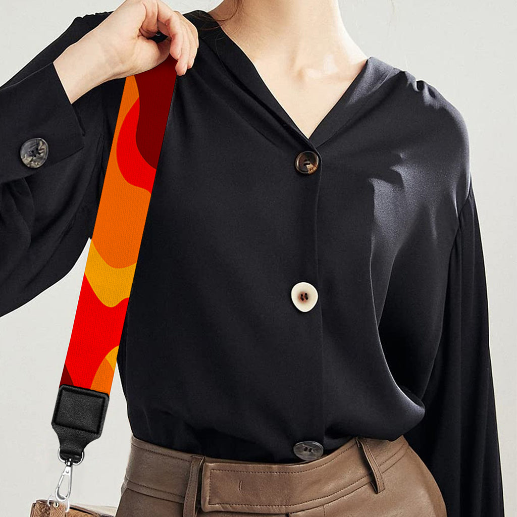 Orange Camouflage Print Bag Strap