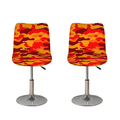 Orange Camouflage Print Bar Stool Covers