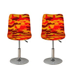 Orange Camouflage Print Bar Stool Covers