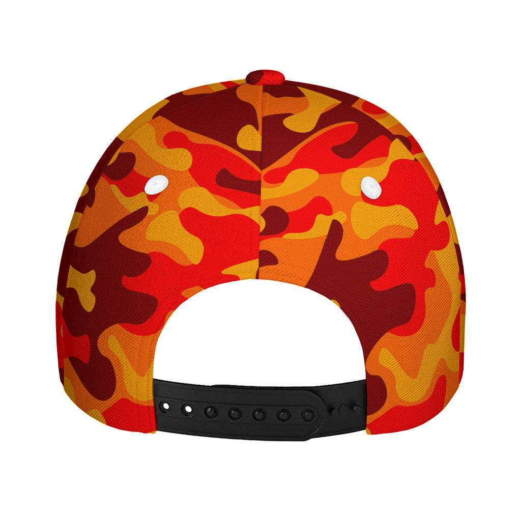 Orange Camouflage Print Baseball Cap