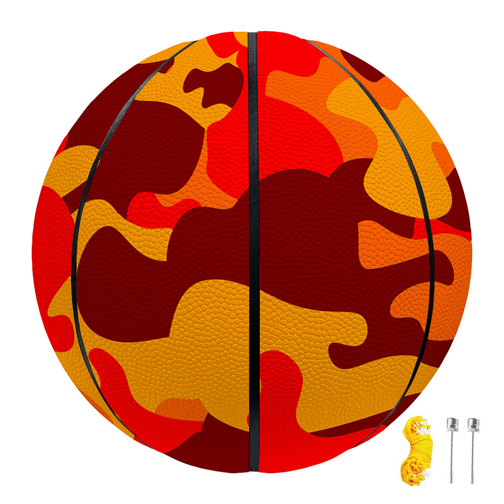 Orange Camouflage Print Basketball