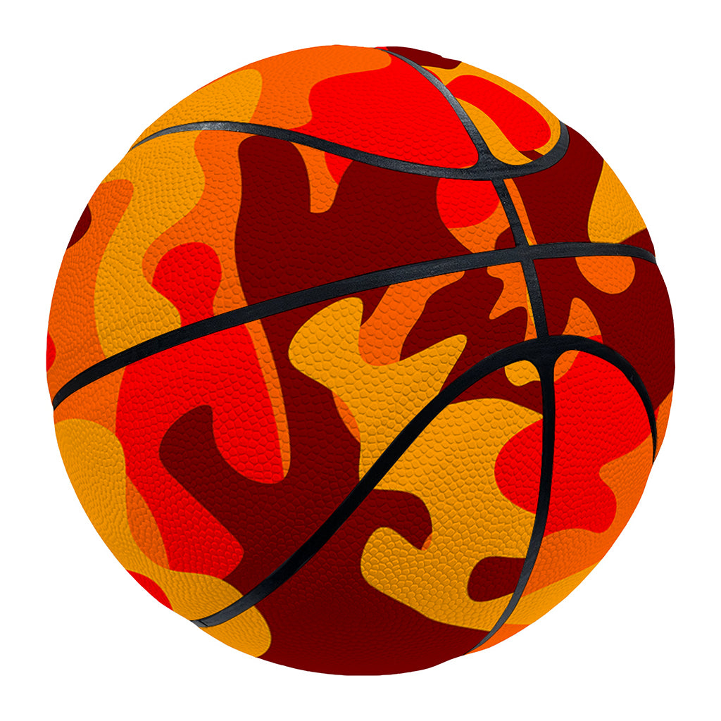 Orange Camouflage Print Basketball