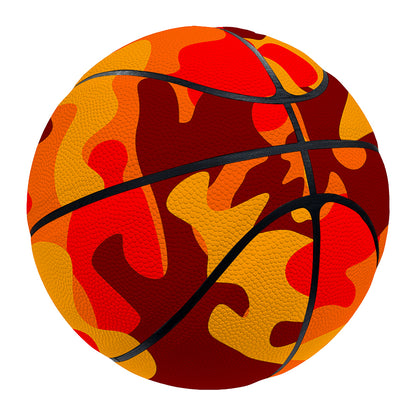 Orange Camouflage Print Basketball