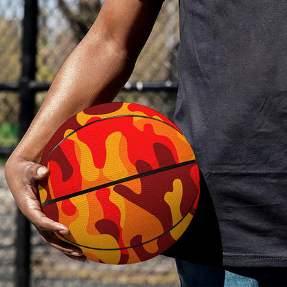 Orange Camouflage Print Basketball