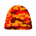 Orange Camouflage Print Beanie