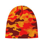 Orange Camouflage Print Beanie