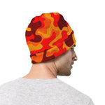 Orange Camouflage Print Beanie