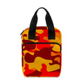 Orange Camouflage Print Bible Tote Bag