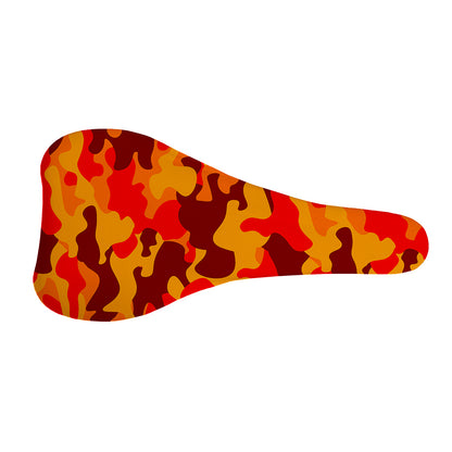 Orange Camouflage Print Bicycle Seat Cover