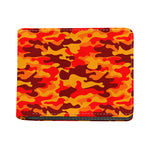 Orange Camouflage Print Bifold Wallet