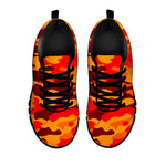 Orange Camouflage Print Black Running Shoes