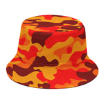Orange Camouflage Print Bucket Hat