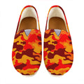 Orange Camouflage Print Casual Shoes