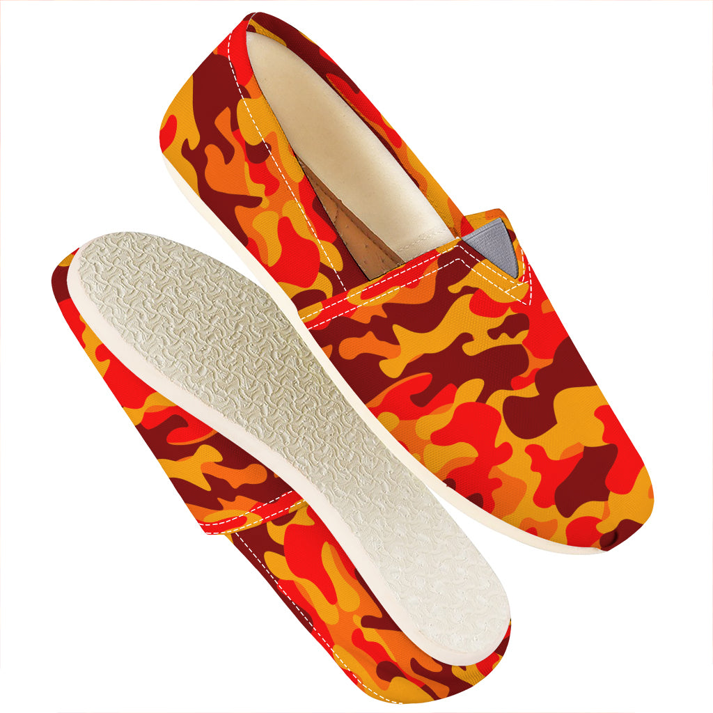Orange Camouflage Print Casual Shoes