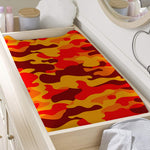Orange Camouflage Print Changing Pad Cover
