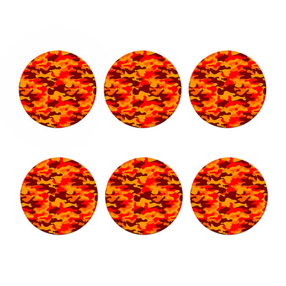 Orange Camouflage Print Coaster Set