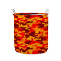 Orange Camouflage Print Collapsible Laundry Basket