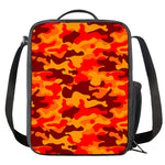 Orange Camouflage Print Crossbody Lunch Bag