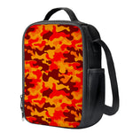 Orange Camouflage Print Crossbody Lunch Bag