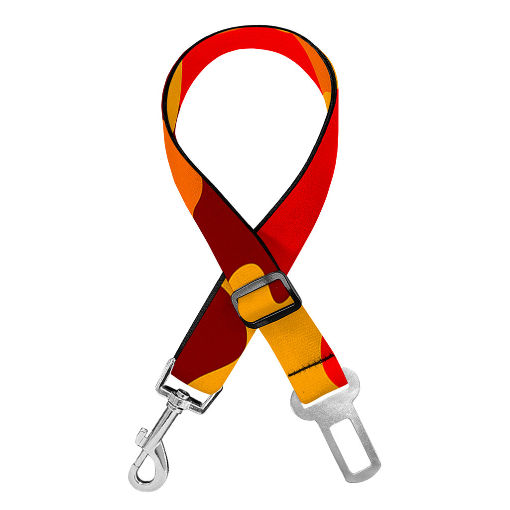 Orange Camouflage Print Dog Seat Belt