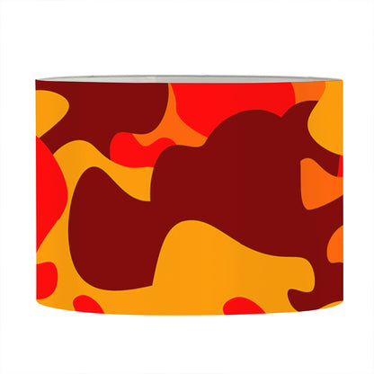 Orange Camouflage Print Drum Lamp Shade