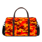 Orange Camouflage Print Duffle Bag
