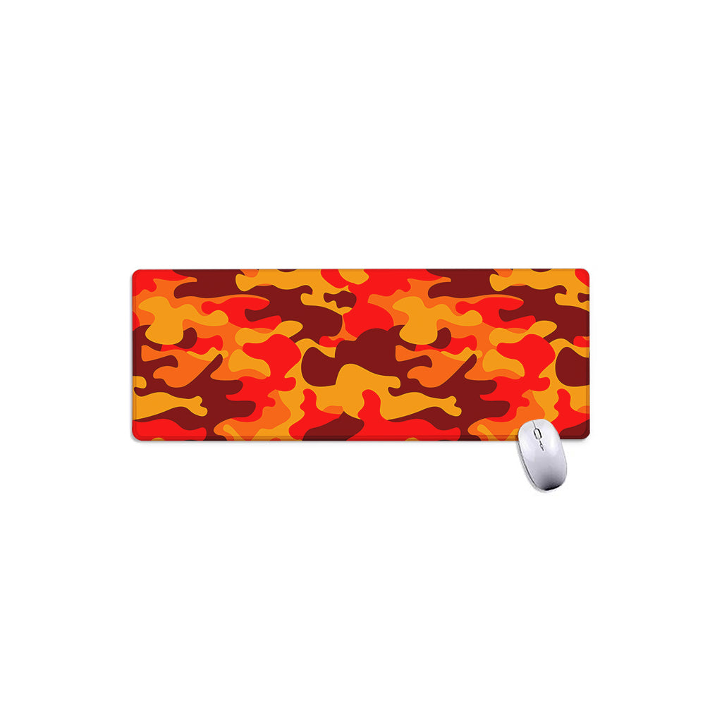 Orange Camouflage Print Extended Mouse Pad