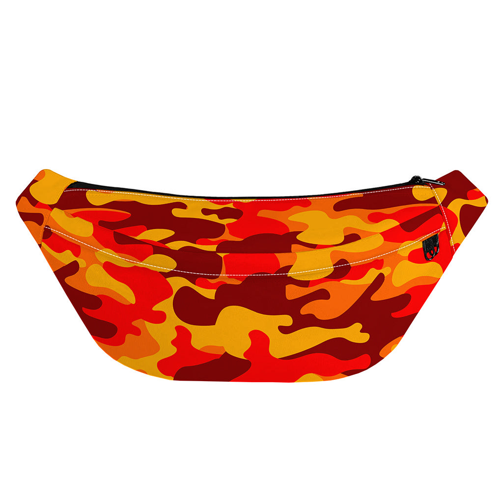 Orange Camouflage Print Fanny Pack