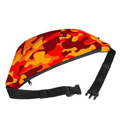 Orange Camouflage Print Fanny Pack