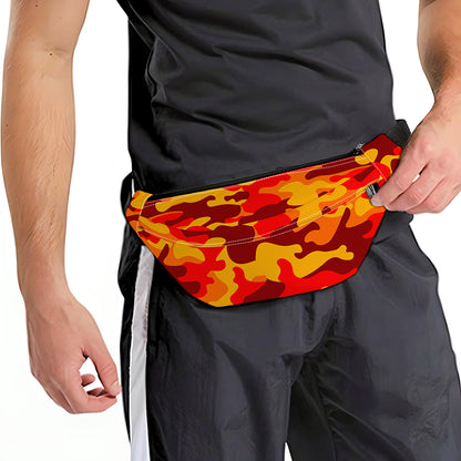 Orange Camouflage Print Fanny Pack